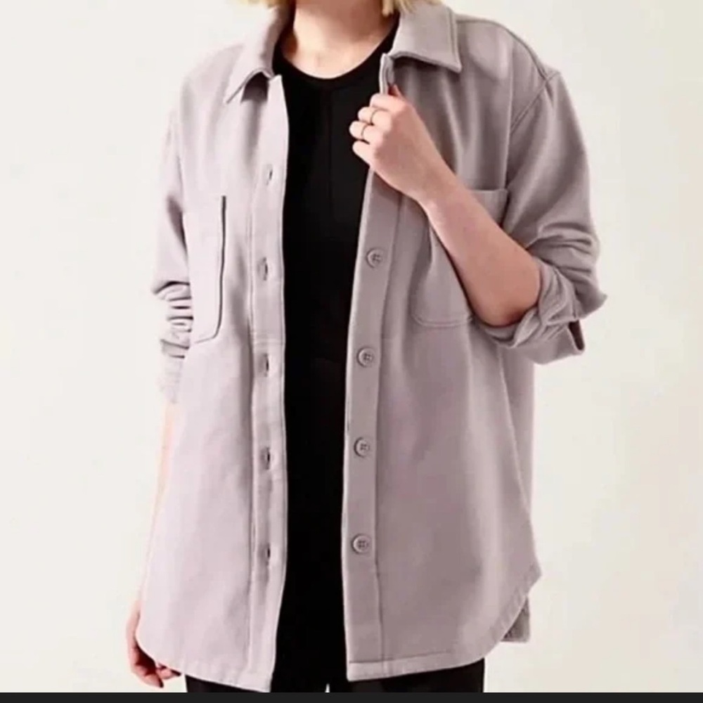 Athleta Casual Retoplush Shirt Jacket Long-Sleeve Button-Down